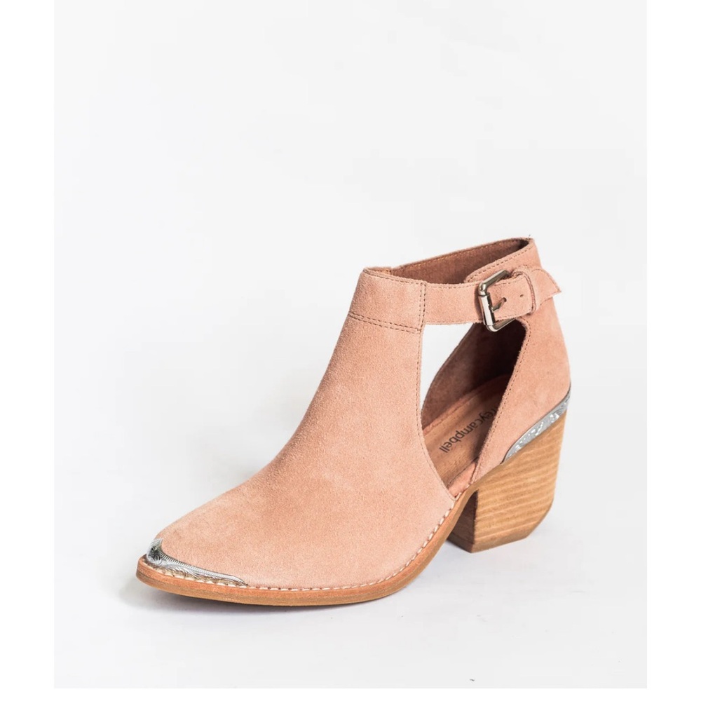 Jeffrey Campbell Woodruff suede cutout bootie | Blush | 9